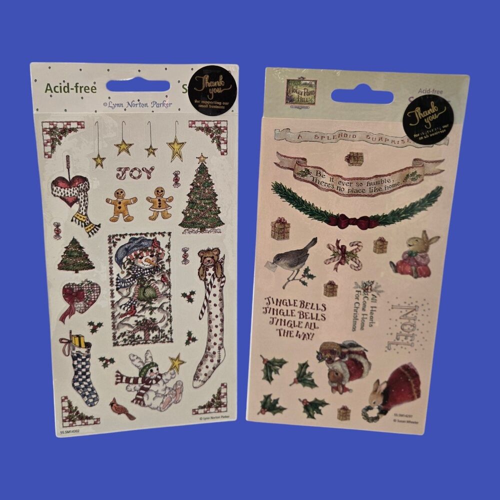 Rare Stickers Christmas Holly Pond Hill Susan Wheeler Holiday Lynn Norton Parker